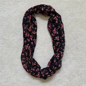 Floral-Patterned Cotton Infinity Scarf